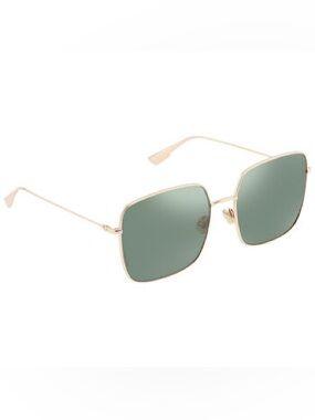 DIOR Stellaire Rose Gold Green Mirror Square Sunglasses